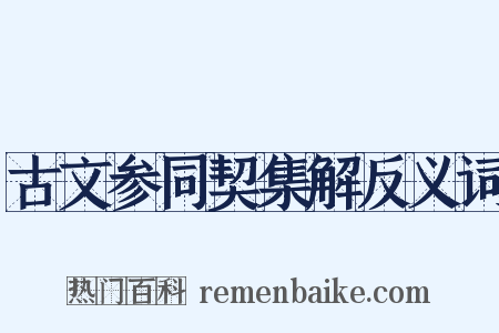 古文参同契集解反义词是什么意思的图片